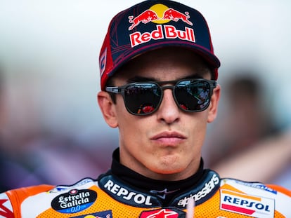 Marc Márquez, antes de tomar la salida en el GP de San Marino, el último que disputó.