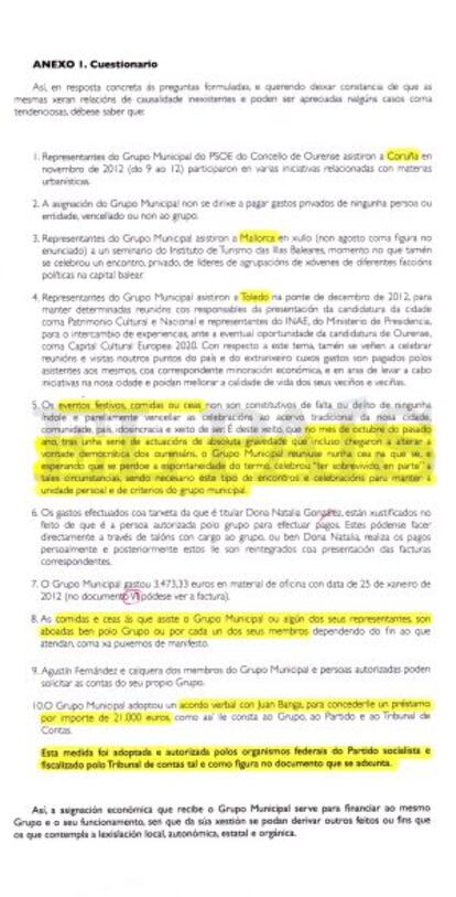 Uno de los documentos del PSOE.
