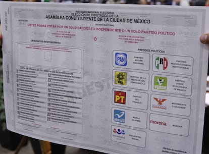 Boleta electoral para la votación del 5 de junio en Ciudad de México.