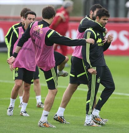 Diego Costa, en el entrenamiento.