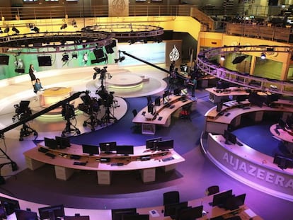 Imagen archivo del estudio de Al-Jazeera International en Doha, Qatar.