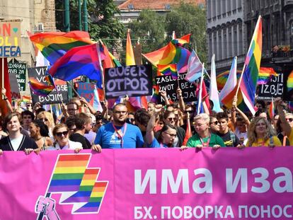 Marcha del Orgullo, este domingo en Sarajevo. 