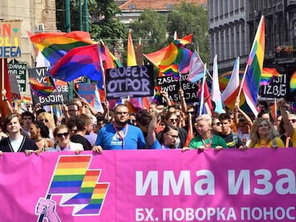 Marcha del Orgullo, este domingo en Sarajevo. 