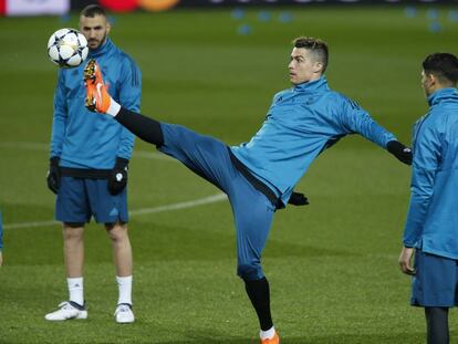 Cristiano, en el entrenamiento.