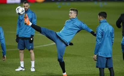 Cristiano, en el entrenamiento.