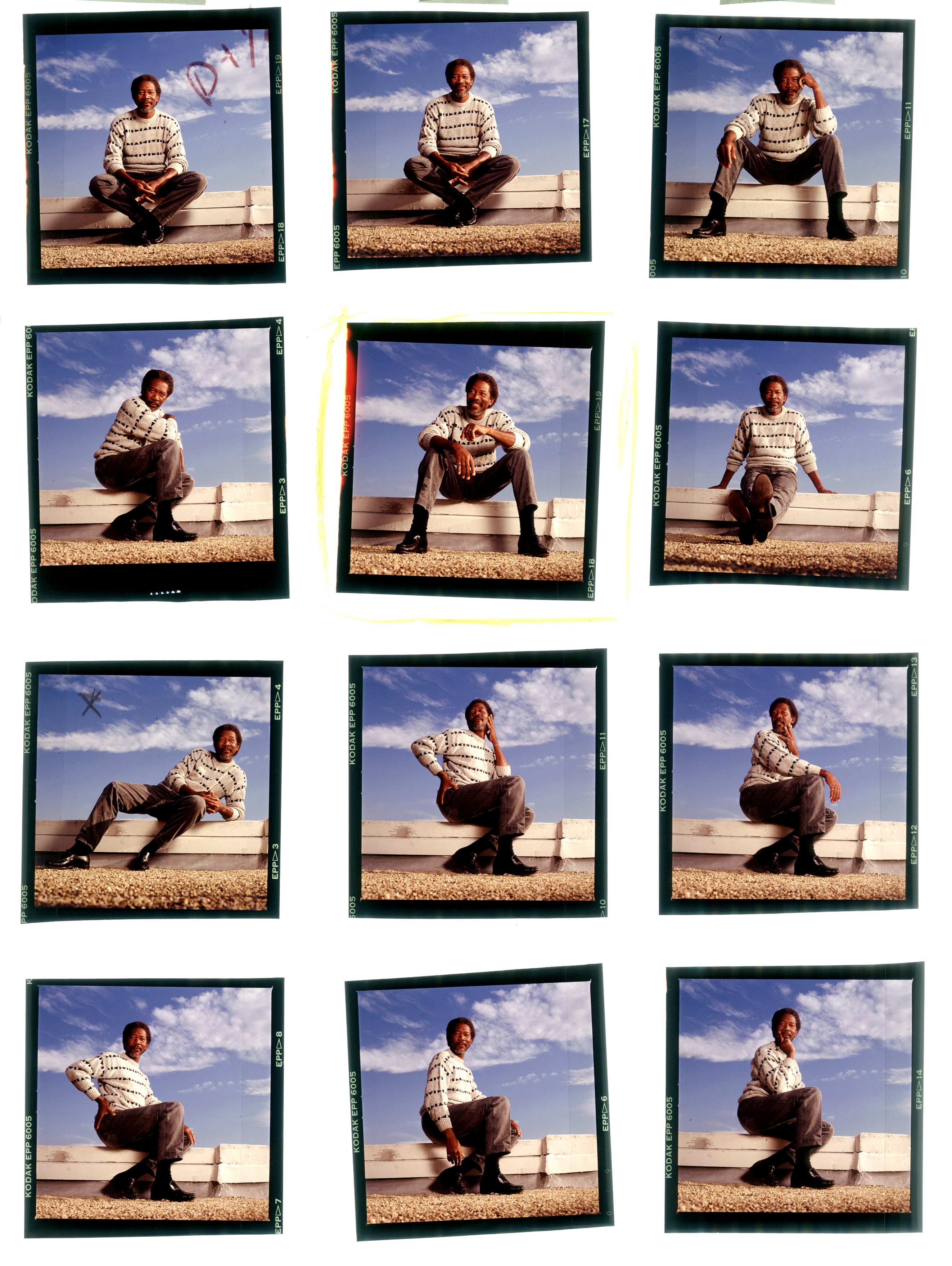 Morgan Freeman, en una azotea de Los Ángeles en 1990.
