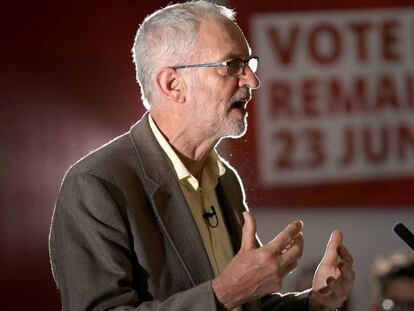 El l&iacute;der laborista, Jeremy Corbyn, este martes en Manchester.