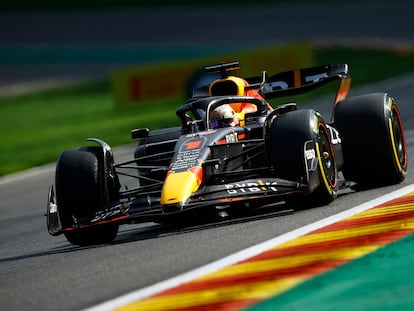 Max Verstappen durante el GP de Bélgica este domingo.