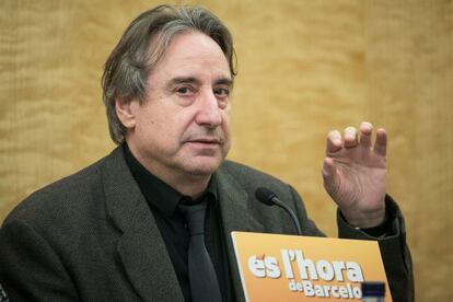 El actor Juanjo Puigcorb&eacute;, en un acto preelectoral