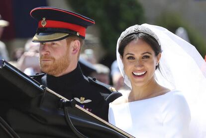 Meghan Markle y el príncipe Enrique en su boda, el 19 de mayo de 2018.