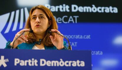 Marta Pascal (PDECat), en rueda de prensa.