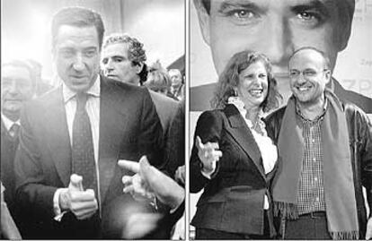 Eduardo Zaplana, anoche en el Museo de las Ciencias. Y Carmen Albroch, en la apertura de la campaña.