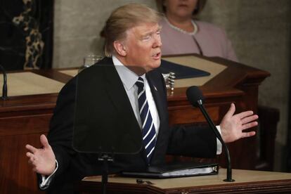 Trump, en el Congreso el martes con teleprompter