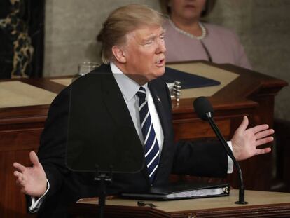 Trump, en el Congreso el martes con teleprompter