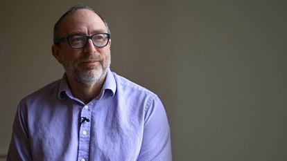 Jimmy Wales, fundador de Wikipedia, en Londres este miércoles.