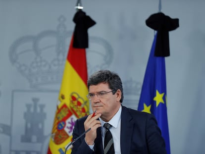El ministro de Inclusión, Seguridad Social y Migraciones, José Luis Escrivá, en una rueda de prensa