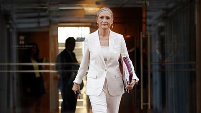 Cristina Cifuentes este miercoles en la investidura como Presidenta de la Comunidad.