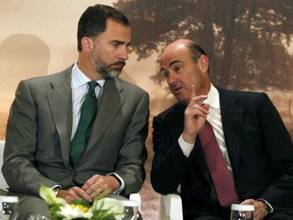 El Príncipe y el ministro, en el II Foro Global de Sostenibilidad.