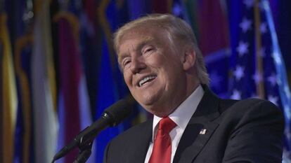 Donald Trump durante un acto de campa&ntilde;a en el hotel Hilton Midtown de Nueva York.
 
 