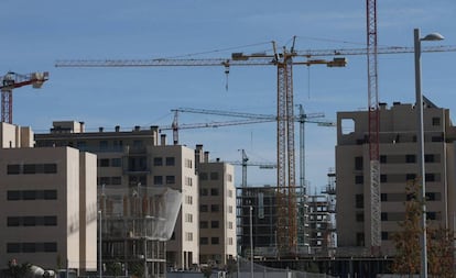 Viviendas en construcción en Madrid.