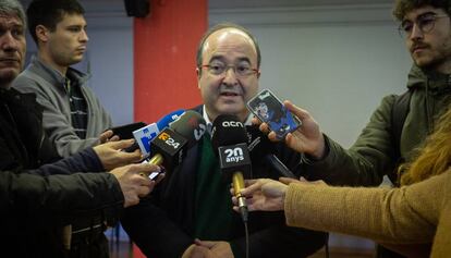 El primer secretario del PSC, Miquel Iceta, este sábado tras votar en la consulta a la militancia socialista.