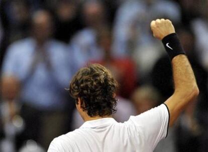 Federer celebra el triunfo