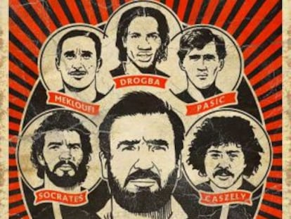 Cartell de Les rebelles du foot, presentat per Éric Cantona.