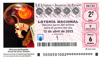 Lotería Nacional del sábado 12 de abril. Máscara de Pantalla. Ginzo de Limia Ourense