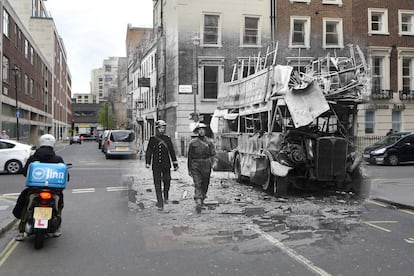 Portman Street el 19 de septiembre de 1940 y el 21 de abril de 2016.