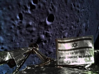 Selfie feita a 20 quilômetros de altura, pouco antes de a sonda ‘Bersheet’ colidir contra a Lua.