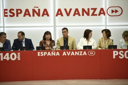 Reunión de la Ejecutiva del PSOE en Ferraz.