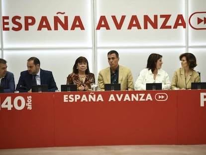 Reunión de la Ejecutiva del PSOE en Ferraz. 