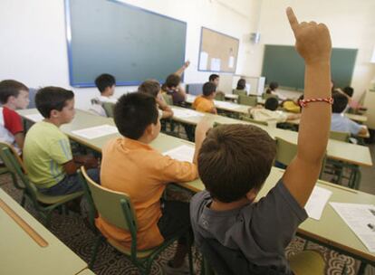 Un grupo de escolares de un centro de Sevilla, el pasado septiembre.