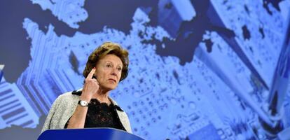 La vicepresidenta de la Comisi&oacute;n Europea, Neelie Kroes.