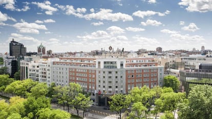 Vista de la fachada del hotel InterContinental, en el Paseo de la Castellana de Madrid.