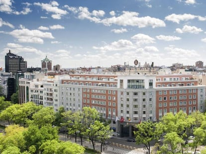 Vista de la fachada del hotel InterContinental, en el Paseo de la Castellana de Madrid. 