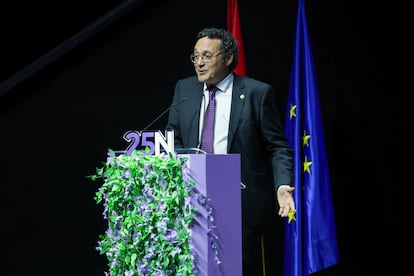 El fiscal general del Estado, Álvaro García Ortiz, este martes tras recibir el premio a la Justicia Feminista, en Madrid.