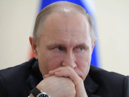 El presidente ruso, Vladímir Putin, el 27 de marzo de 2018. 