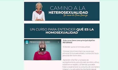 La web de Elena Lorenzo, en la que oferta los 'cursos'.