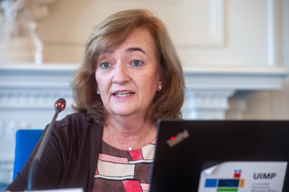 La presidenta de la Airef, Cristina Herrero, este martes en Santander. 