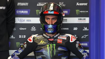 Alex Rins en el garaje antes del calentamiento del GP de Las Américas el pasado 14 de abril.
