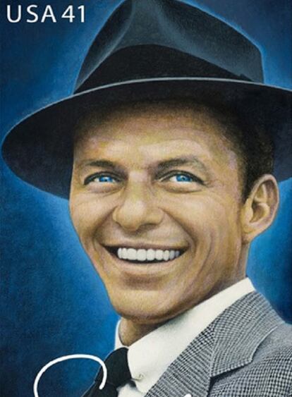 El sello conmemorativo de Frank Sinatra que ayer se puso a la venta.