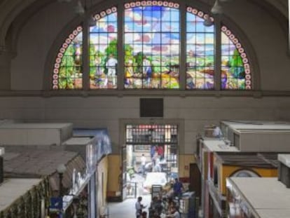 Visitantes no Mercado Municipal de São Paulo.