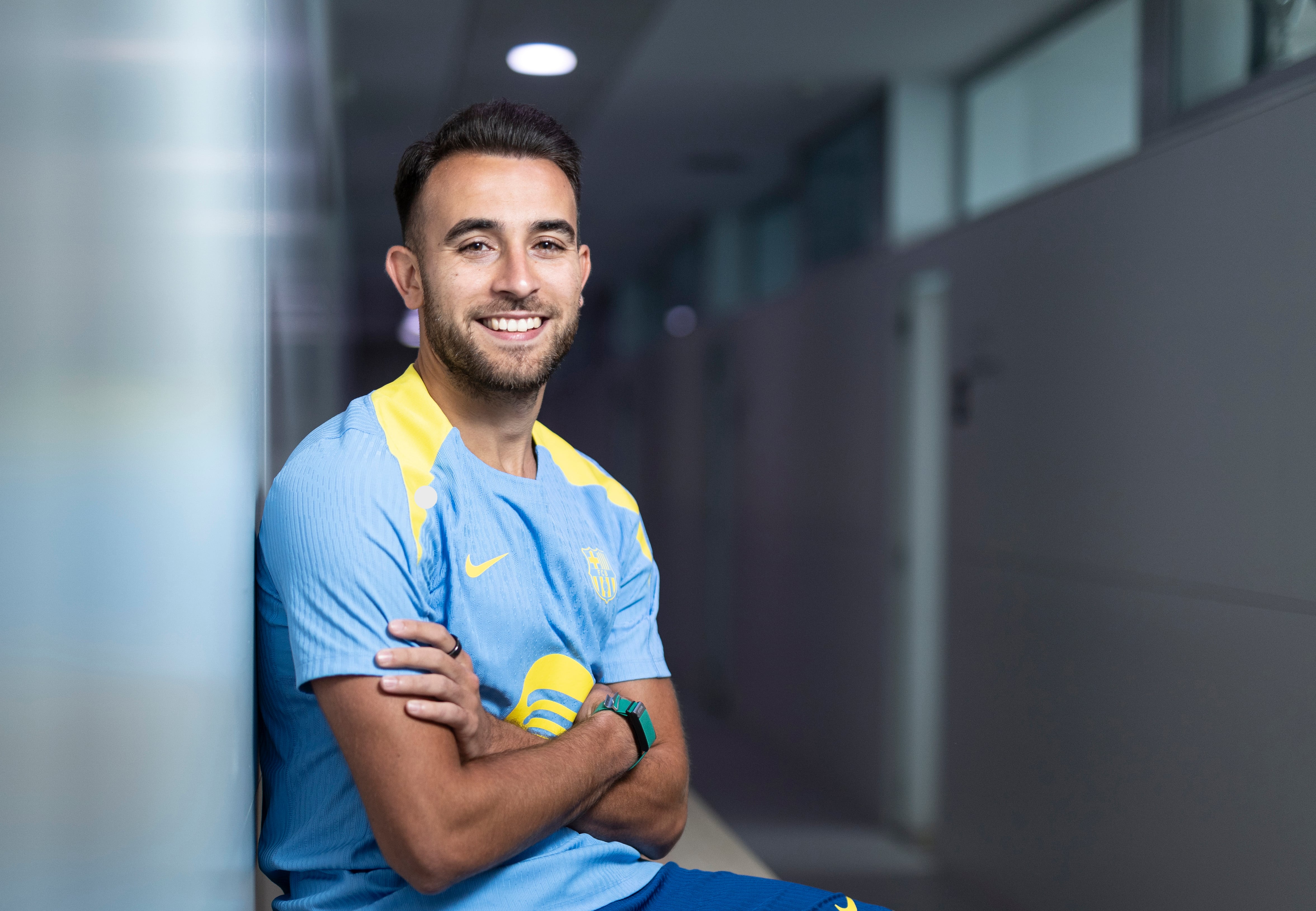 Eric Garcia, antes de la entrevista en la Ciudad Deportiva del Barcelona. 