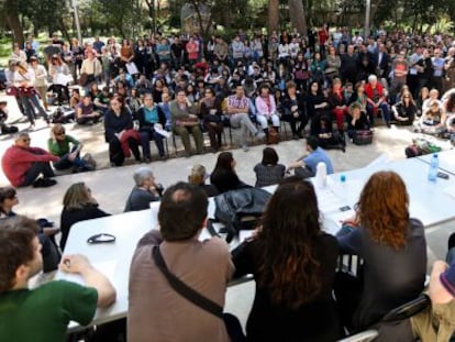 Un momento de la asamblea celebrada esta mañana.