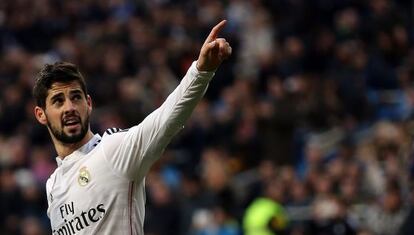 Isco celebra su gol ante el Depor