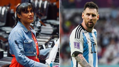 La diputada mexicana María Clemente y el futbolista argentino Lionel Messi