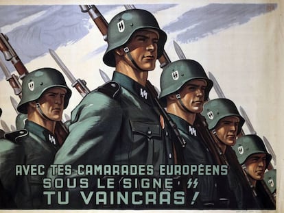 Cartel que animaba a los franceses unirse a las SS alemanas, en el año 1943.