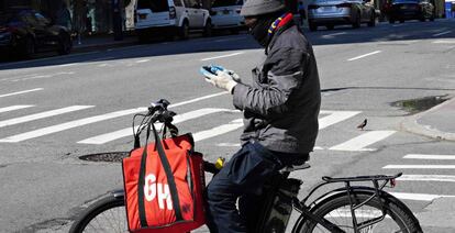 Repartidor de Grubhub en Nueva York. 