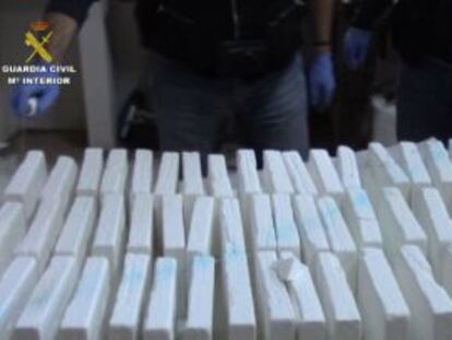 La cocaína incautada en Serra. Fotografía proporcionada por el Ministerio del Interior.